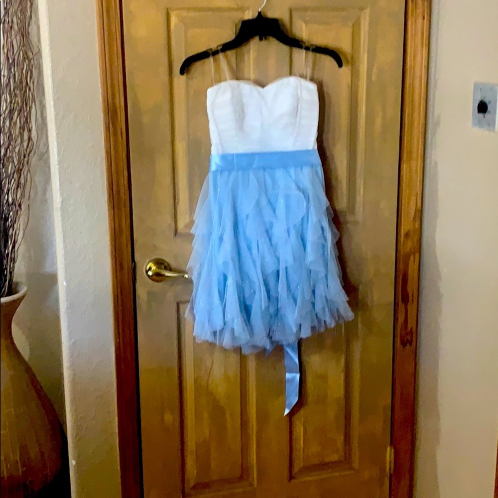 White and blue dress